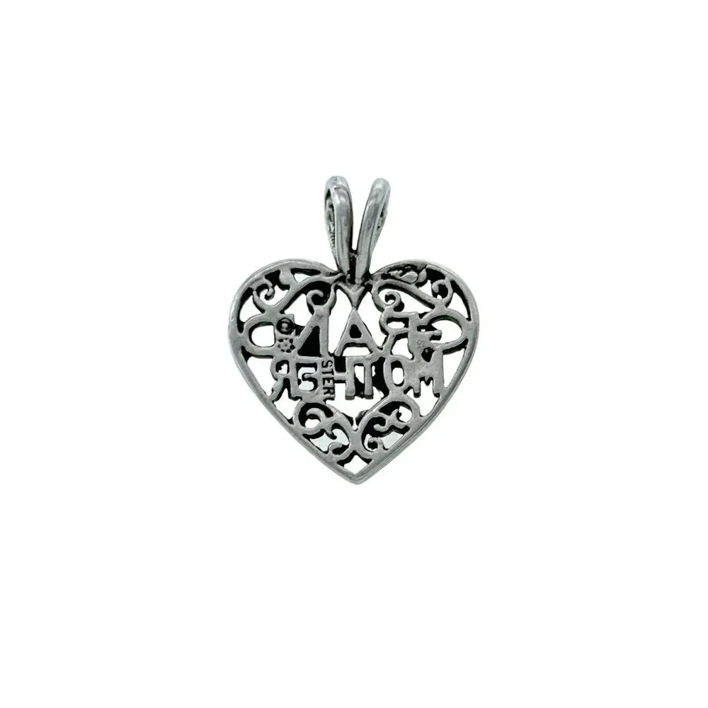 Vintage Sterling Silver 925 Filigree Heart 